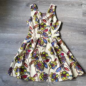 Ark & Co. Empire Waist Dress Pleats Floral Sleeveless Womens S